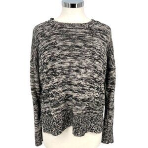 Eileen Fisher Organic Cotton Baby Alpaca Sweater Black White Size Petite Medium